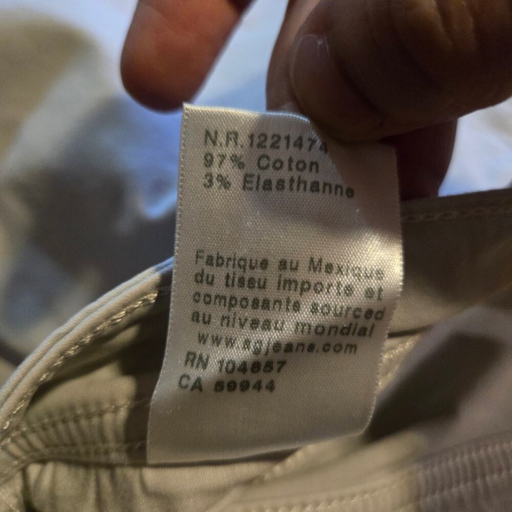 AG Adriano Goldschmied Men’s 32 Light Gray Cotton Stretch Pants - Picture 8 of 9